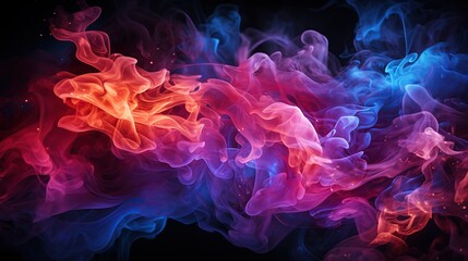 Colorful smoke on black background. Abstract background for creativity and design. - obrazy, fototapety, plakaty