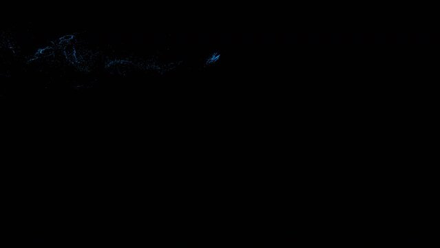 Abstract particles in different shapes being blown away to reveal or uncover underneath or could be played in reverse to hide something. Apple prores 4444 with transparency.