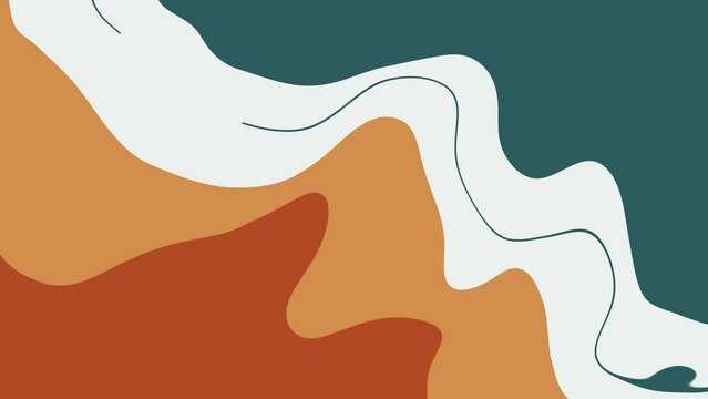 Colorful abstract wave background animation. seamless loop. 4k video
