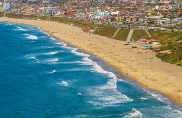 Aerial view of Torrance Beach, from Palos Verdes
