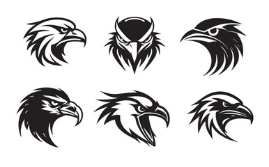 Naklejka premium Head of raven. Crow abstract character illustration.