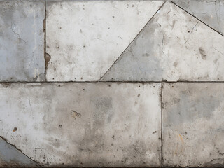 Aged concrete wall fragment exhibits textured stucco and geometric patterns