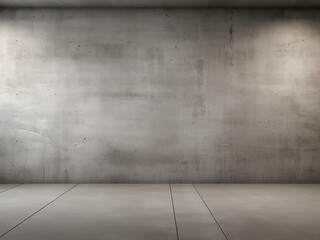 Interior of an aged room concrete walls envelop in a grey hue