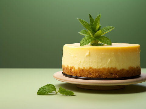 Creative minimalist pineapple cheesecake artwork