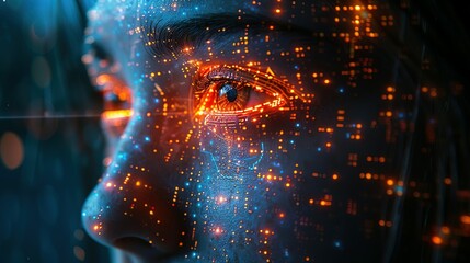 Technology Artificial intelligence (AI) and internet of things IOT concept. Data center background