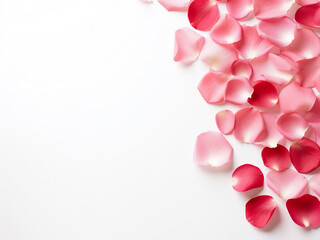 White space complements the delicate allure of rose petals, perfect for your message