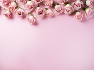 Dry roses on a pastel pink background offer versatility for special occasions