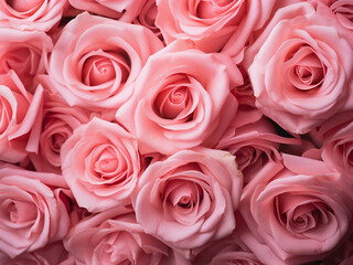 Pink tea rose petals create a soft, shallow depth-of-field background