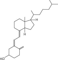 Vitamin d3, or cholecalciferol, exhibits a molecular structure with a steroid backbone. Its composition includes a hexacyclic ring system essential for its role in calcium absorption and bone health
