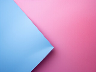 Blue and pink papers displayed from above