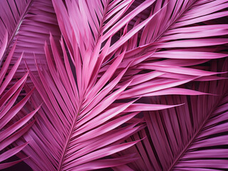 Tropical palm leaves enhance the vibrancy of a pink summer backdrop