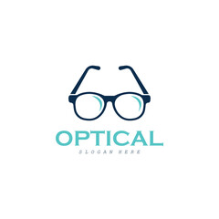 Optical logo vector illustration with simple line logo design