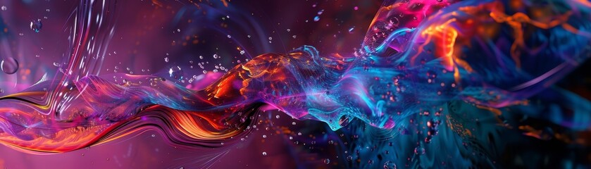 Vibrant digital art creation, a canvas of neon colors and futuristic themes, imagination unleashed