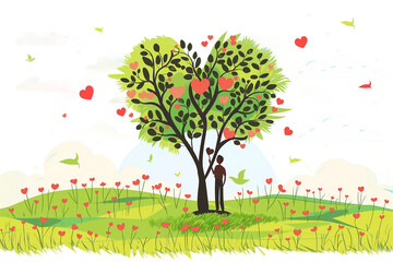 Fototapeta premium landscape with tree