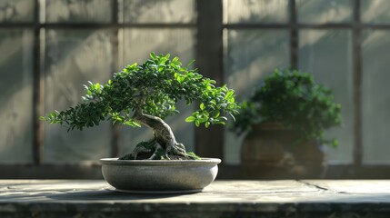 
Bonsai tree idea in a pot