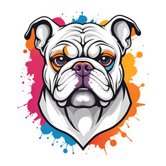 Colorful Bulldog logo vector illustration