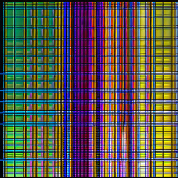 A digital illustration of grid lines of various colors.