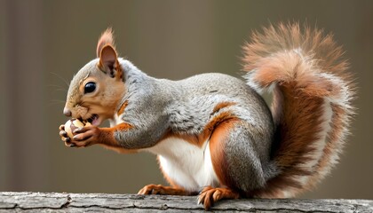 A-Squirrel-With-A-Nut-Tucked-Into-Its-Fur-Upscaled - obrazy, fototapety, plakaty