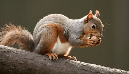 Foto op Canvas A-Squirrel-With-A-Nut-Tucked-Into-Its-Fur- 3 © Sherica