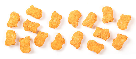 Chicken nuggets  isolated on white background. Top view - 780157563