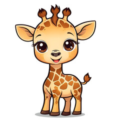 Vector illustration kawaii giraffe sticker