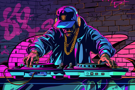 Hip hop DJ illustration