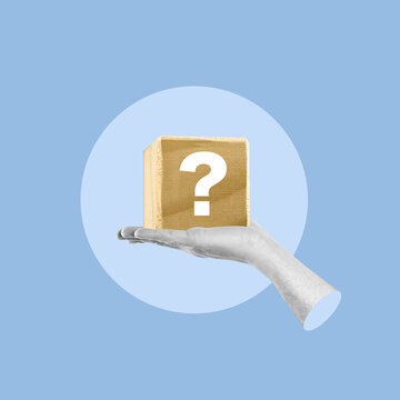 question mark, wooden cube, computer keyboard, Ask, hand with cube, doubt, sign, looking for solution, Question and answer, Contemplation, Internet, Pursuit