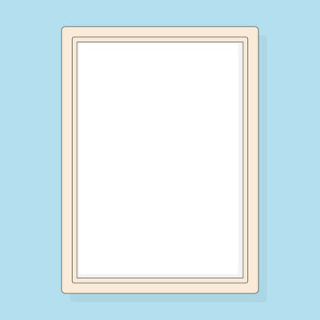 Vertical blank white canvas board with a frame