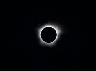 corona around the sun in a total solar eclipse