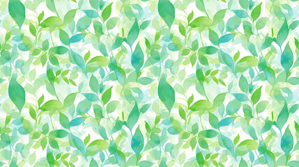 Watercolor mint leaves, fresh and cool, seamless blend