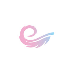 Obraz premium circular feather simple sleek creative modern geometric unique logo design