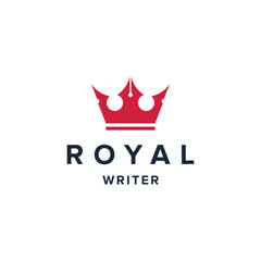 Obraz premium royal writer simple sleek creative modern geometric unique logo design