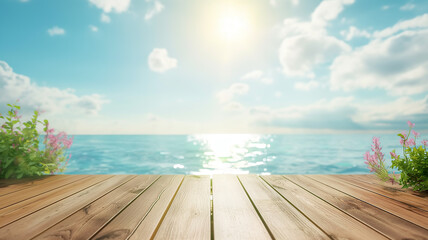wooden pier and sea
