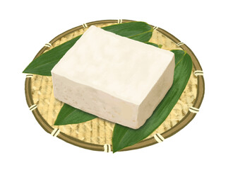 豆腐（ザル、笹の葉付き）