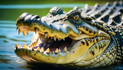 Detailed Crocodile Head Close-Up in 8K Resolution