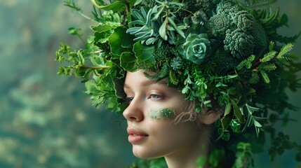 Cultivate a sense of growth and renewal with a green-themed collaboration concept. - obrazy, fototapety, plakaty