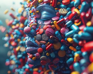 Obraz premium Experiment on the potential benefits of psychedelic substances on mental health disorders
