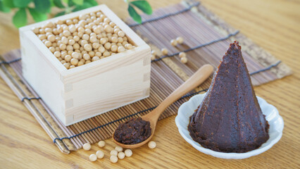 日本の味噌と大豆