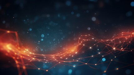 Abstract Particle in Digital IT Technology Background