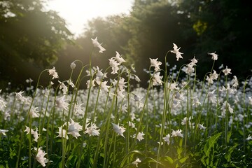 field of snowdrops