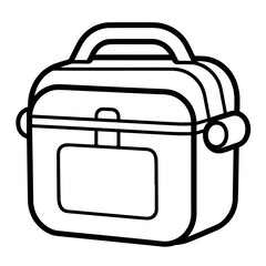 Neat outline vector icon of a lunchbox.