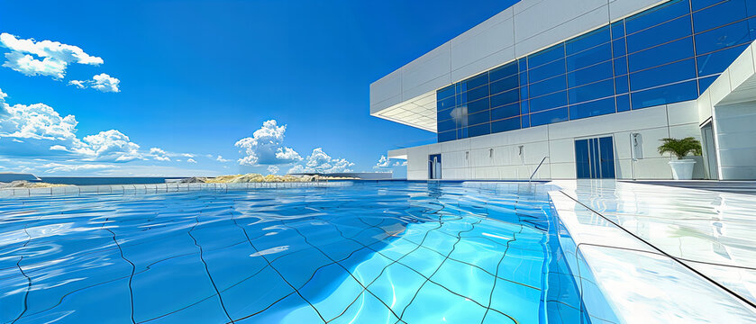 Dynamic Swimming Action in a Blue Pool, Capturing the Essence of Healthy Living and Competitive Spirit
