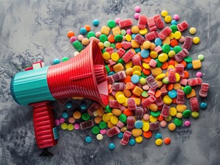 A megaphone made of candy