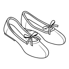 Graceful outline icon of ballet shoes for creative designs.