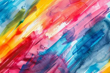  Abstract watercolor brush strokes background, colorful artistic texture - obrazy, fototapety, plakaty