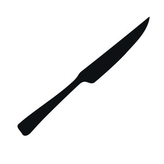 Vector hand drawn knife silhouette isolated on white background
