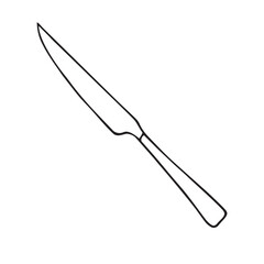 Vector hand drawn doodle sketch outline knife isolated on white background