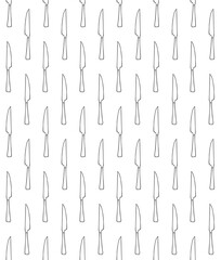 Vector seamless pattern of hand drawn doodle sketch outline knife isolated on white background