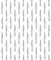 Vector seamless pattern of hand drawn doodle sketch colored knife isolated on white background