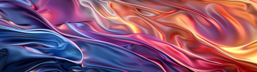 Modern Abstract wave silk fabric textured gradient background, wallpaper with color theme of Neon purple And gold 
